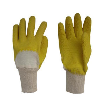 Interlock Liner beschichtet offenen Latex Knit Handgelenk Handschuh